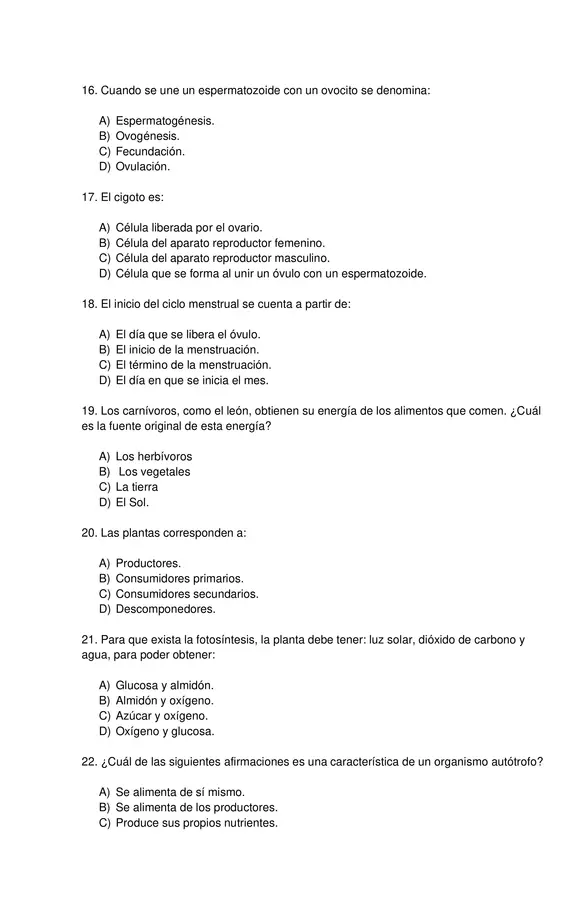 PRUEBA DIAGNOSTICO, CIENCIAS NATURALES, SEPTIMO BASICO CON SOLUCIONES