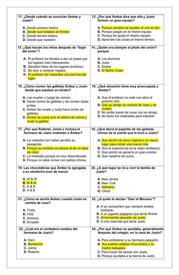 Prueba de lectura complementaria "¿Seguiremos siendo amigos"
