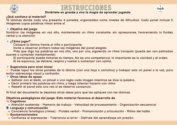 Juego de Rimas (Conciencia Fonológica)