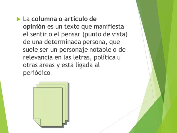 Presentacion Articulos de opinion, Lenguaje, Cuarto MEDIO