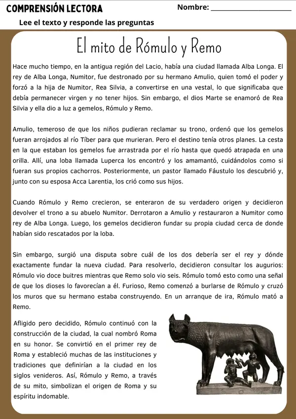  Ficha de Historia: Los Romanos - Mito, Mapa, Mosaico y Mare Nostrum