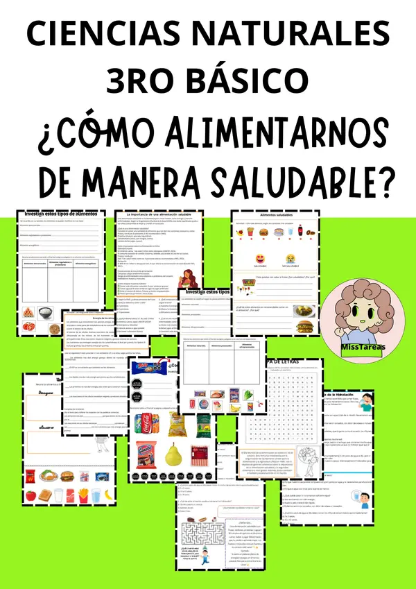 Ciencias Naturales: Alimentos Saludables - Clasificación, Investigación y Hábitos