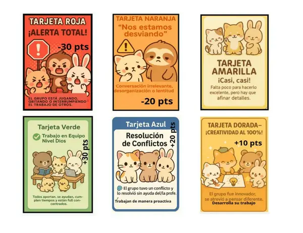Tarjetas de autorregulación grupal e individual 
