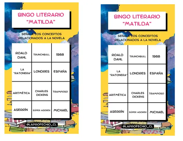 Bingo Literario "Matilda" Roald Dahl