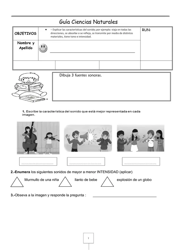 Guía El sonido 3° básico