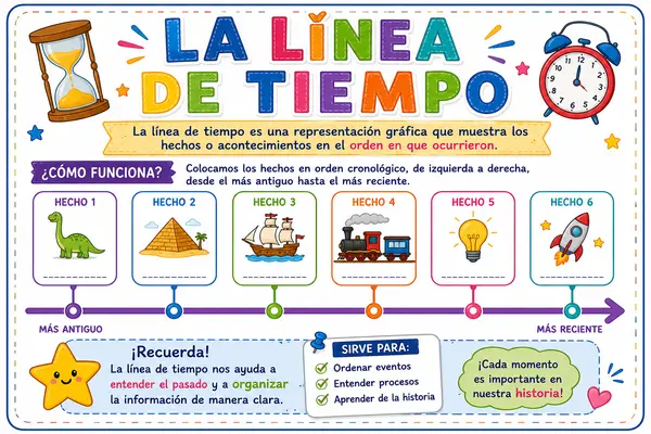 La Línea de Tiempo | Póster Educativo de Historia | Secuencia Cronológica | Recurso 