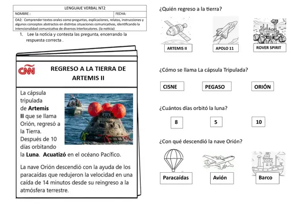 Noticia Artemis II 