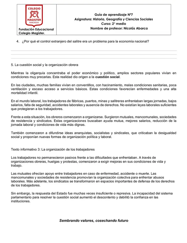 Chile post Primera Guerra Mundial: Arturo Alessandri primer gobierno