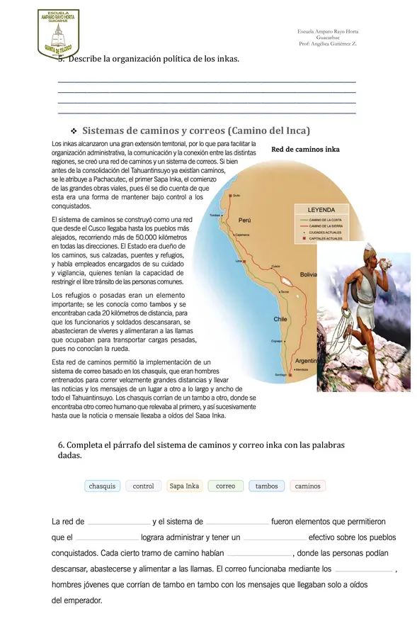 Guía de repaso "Los Incas