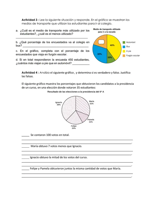 Guías de Gráficos de Barras Dobles y Circulares.