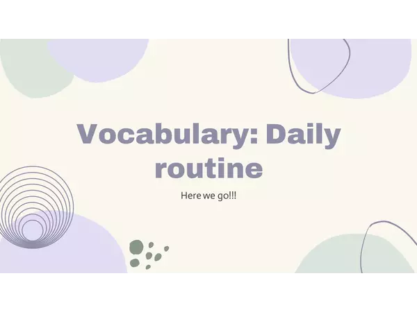 Daily routine vocabulary 