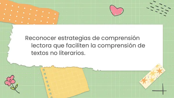 Estrategias de comprensión lectora en textos no literarios.