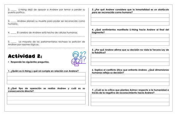 Guía de trabajo - Relato de ciencia ficción "El Hombre Bicentenario"