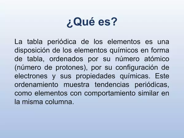 Presentacion Tabla Periodica, Octavo Basico