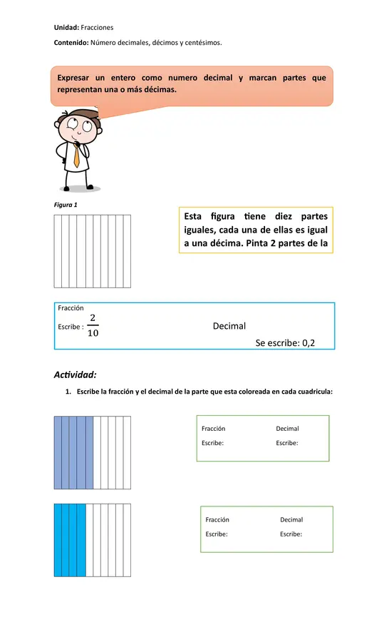 Guía de aprendizaje matemática  números decimales 