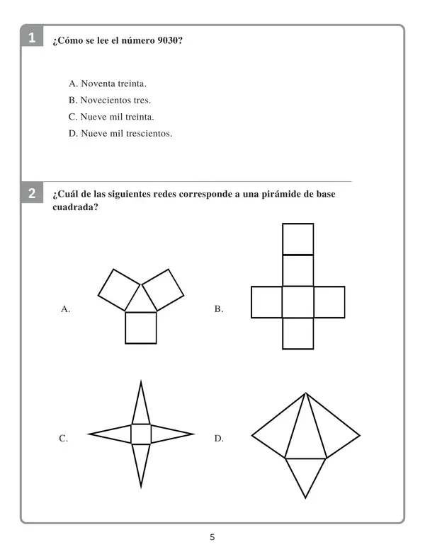 Ensayo SIMCE - Matemática 4to básico N° 3