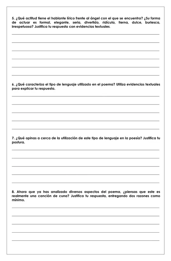 Guía de trabajo - "Sinfonía de cuna" (Nicanor Parra) - 7° básico (Lengua y literatura)