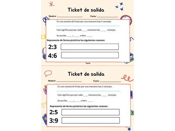 Ticket de salida Razones