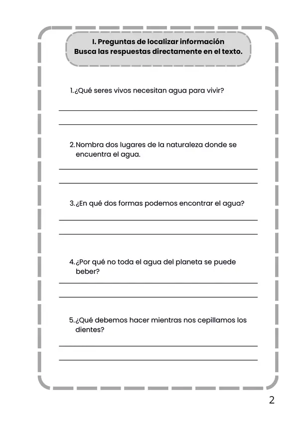 Título:  Guía de Comprensión Lectora: [El agua] (Texto Informativo) Impulso lector