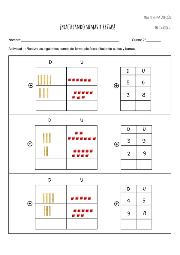 Practicar adición y sustracción con canje COPISI