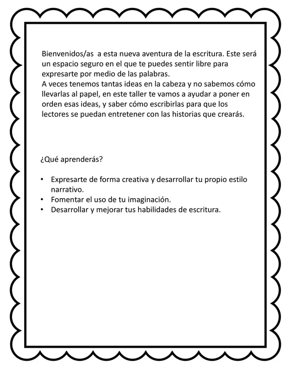 Cuadernillo de Escritura Creativa