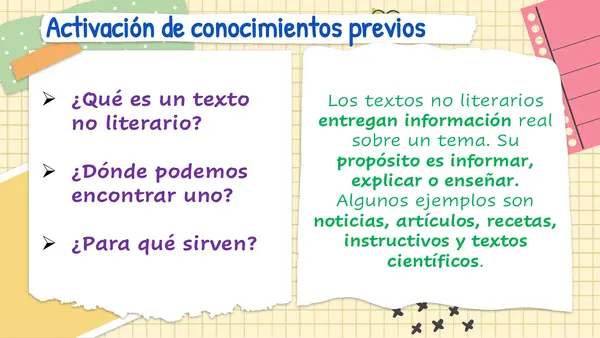 Estrategias de comprensión lectora en textos no literarios.