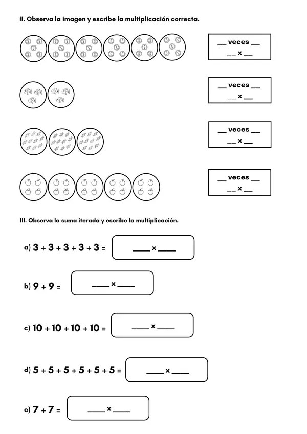 TABLAS DE MULTIPLICAR: 2, 5 Y 10