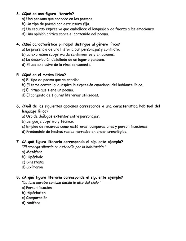 Evaluación género lírico tipo SIMCE