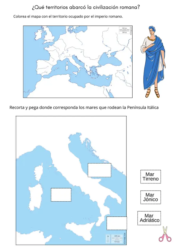  Ficha de Historia: Los Romanos - Mito, Mapa, Mosaico y Mare Nostrum
