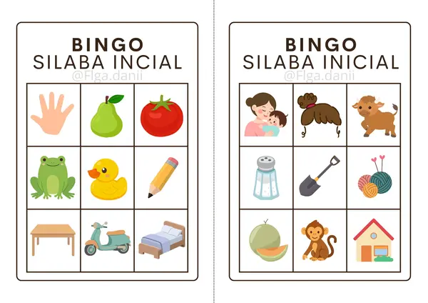 Bingo sílabas iniciales