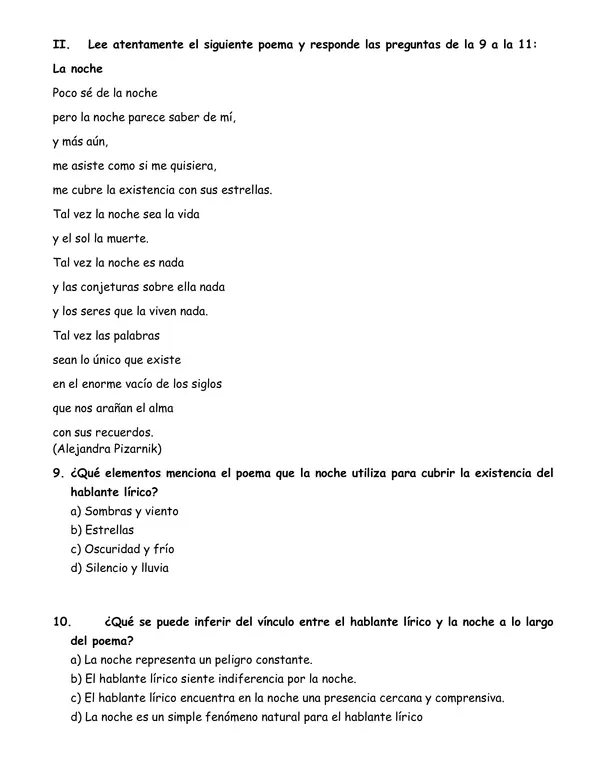 Evaluación género lírico tipo SIMCE