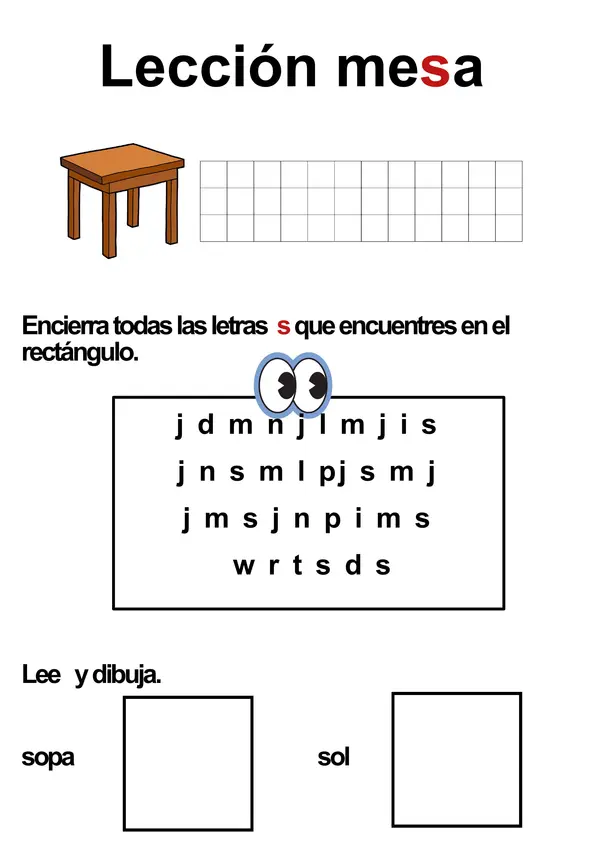 Repaso lección mesa, casa, sofá, taza