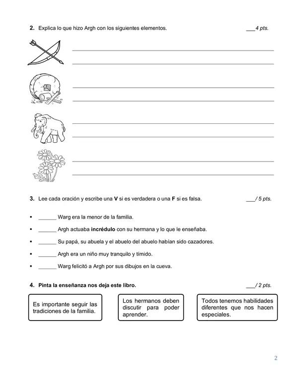 Prueba de lectura complementaria "cavermanos"