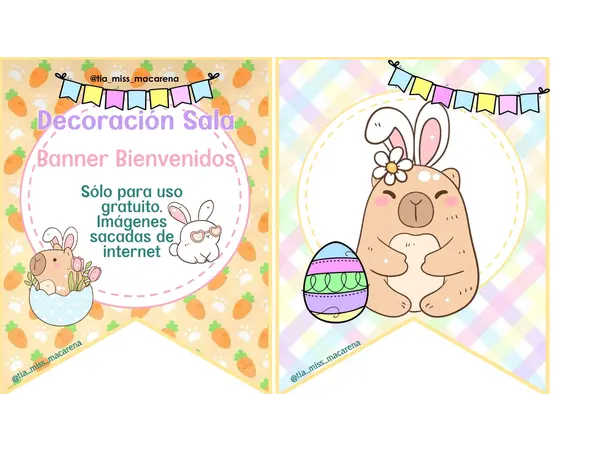 Banner Bienvenidos - Capibara Pascua
