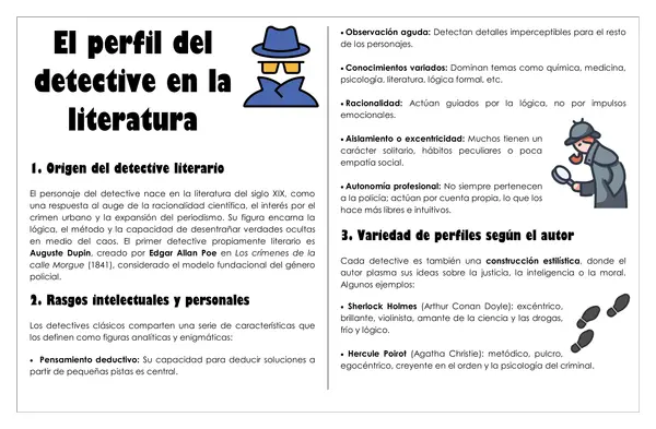Guía de trabajo - El perfil del detective en la literatura