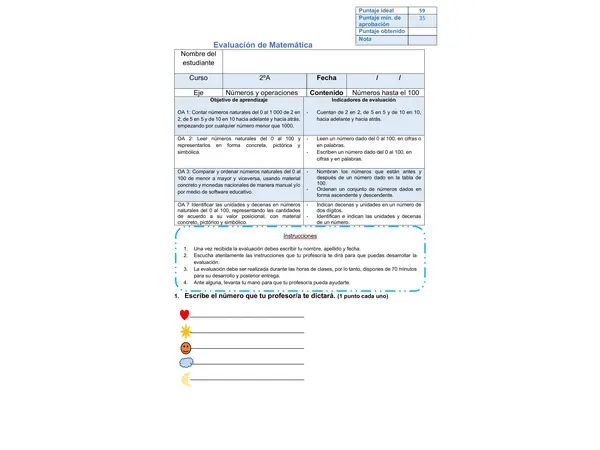 Ev. Números del 1 al 100