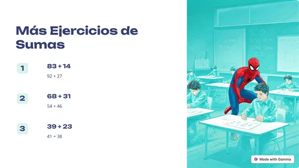 Sumas de 2 dígitos con el hombre araña