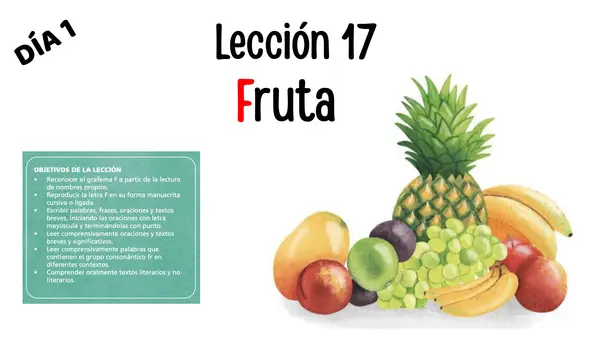 Lección 17 Fruta Parte 2 Mayúsculas Método Matte