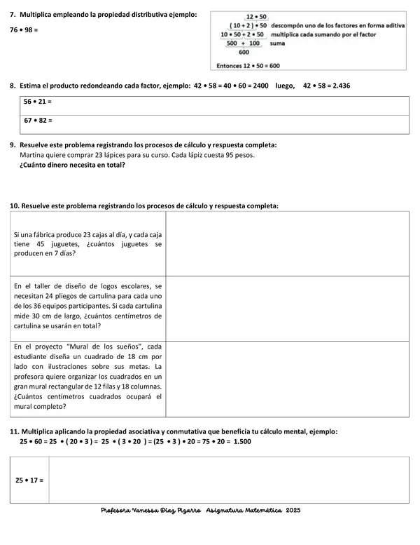 Evaluación de desempeños Matemática   / Guía nivelación 