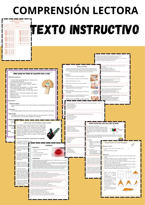 Comprensión lectora: Textos instructivos SIMCE