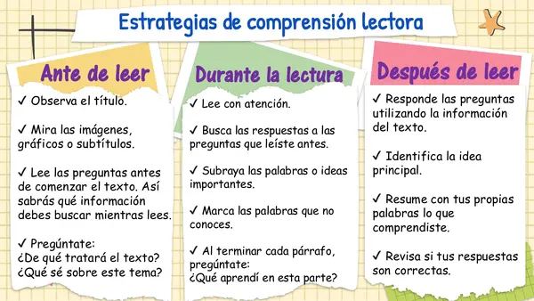 Estrategias de comprensión lectora en textos no literarios.