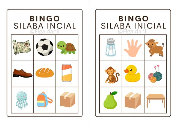 Bingo sílabas iniciales