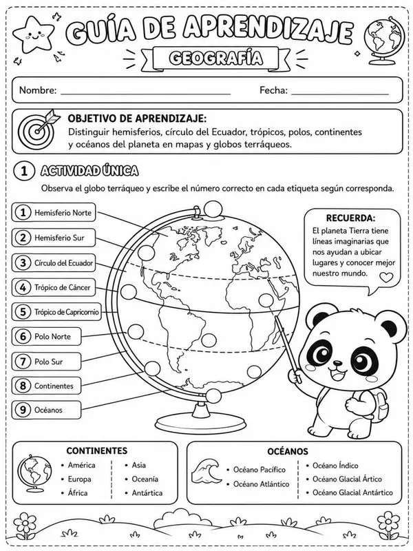 "Set de guías" Unidad Nº1 Historia y Geografía 3º básico