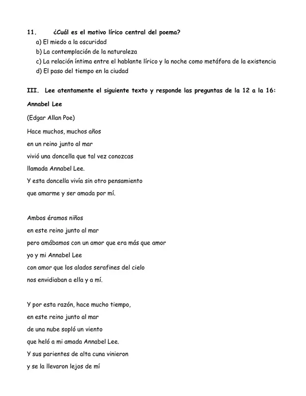 Evaluación género lírico tipo SIMCE