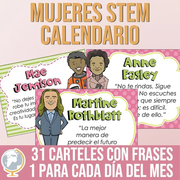 Mes internacional de la Mujer - Mujeres STEM Calendario frases