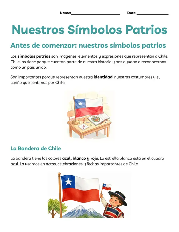  Conociendo los Símbolos Patrios de Chile