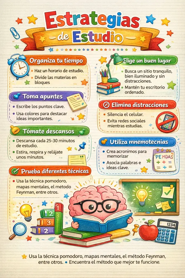 Cartel estrategias de estudio
