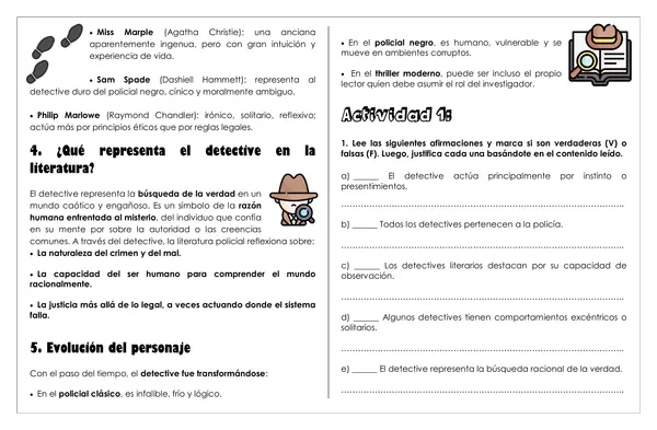 Guía de trabajo - El perfil del detective en la literatura