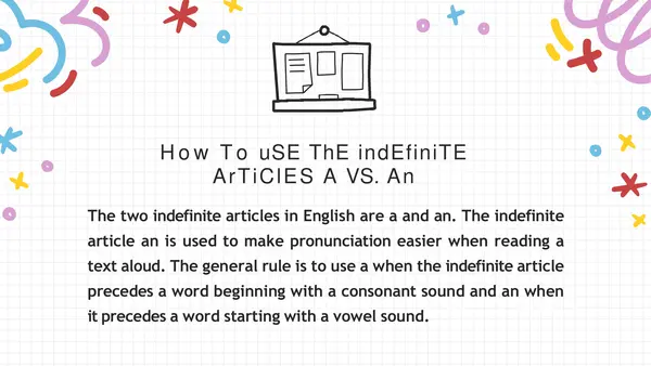 Indefinite Articles 