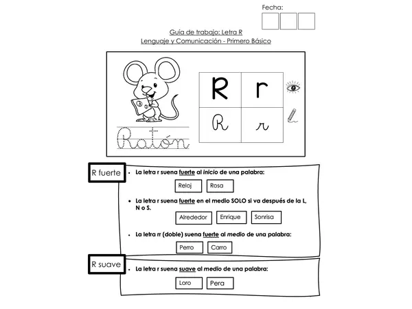 Guía de trabajo letra R